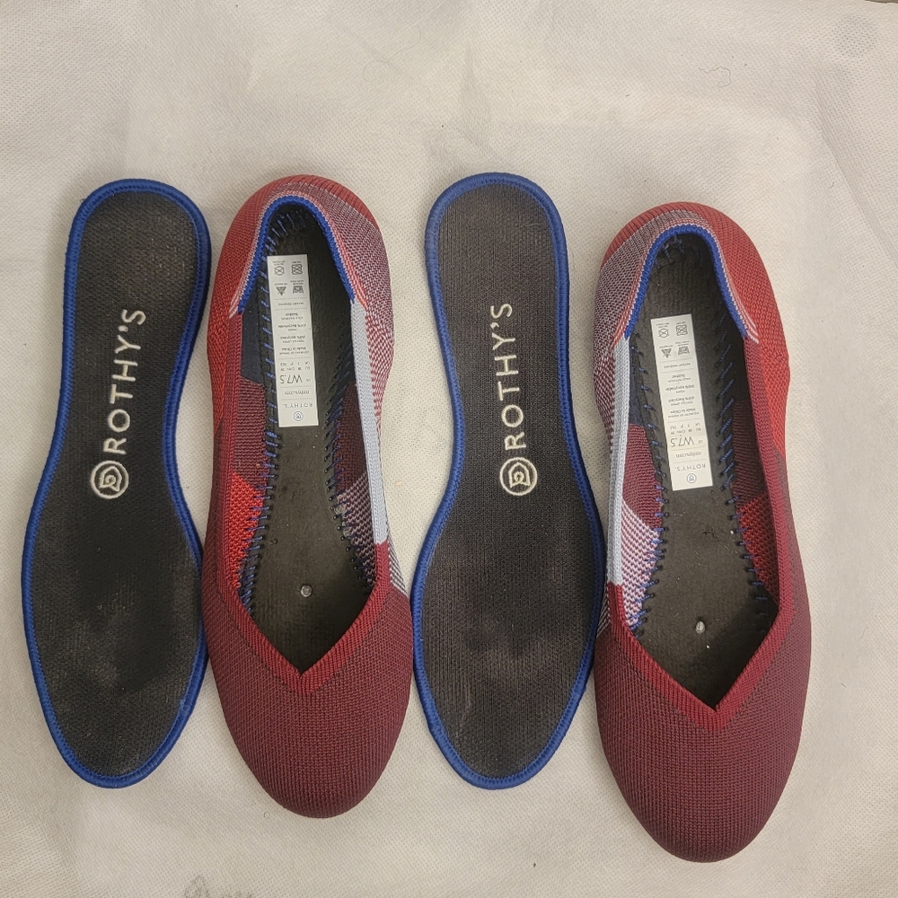 Rothy's Retired Berry Color Block Round Toe Flat … - image 8